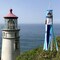 In the Breeze 5131 Coastal Lighthouse 40 Inch Windsock - Outdoor Beach Decoration